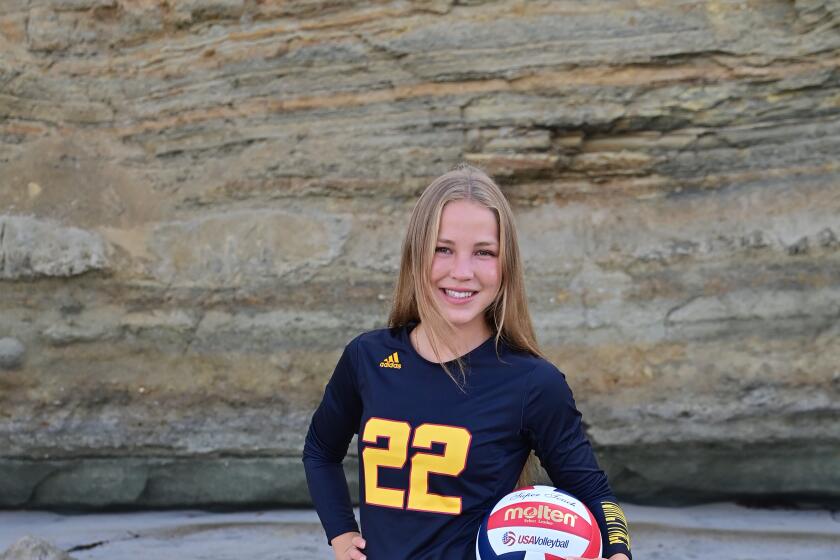 Torrey Pines volleyball player Kat Lutz was named "Libero of the Year".