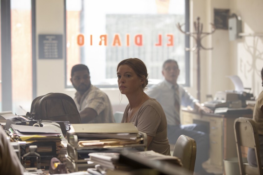 Anne Hathaway in "The Last Thing He Wanted," directed by Dee Rees