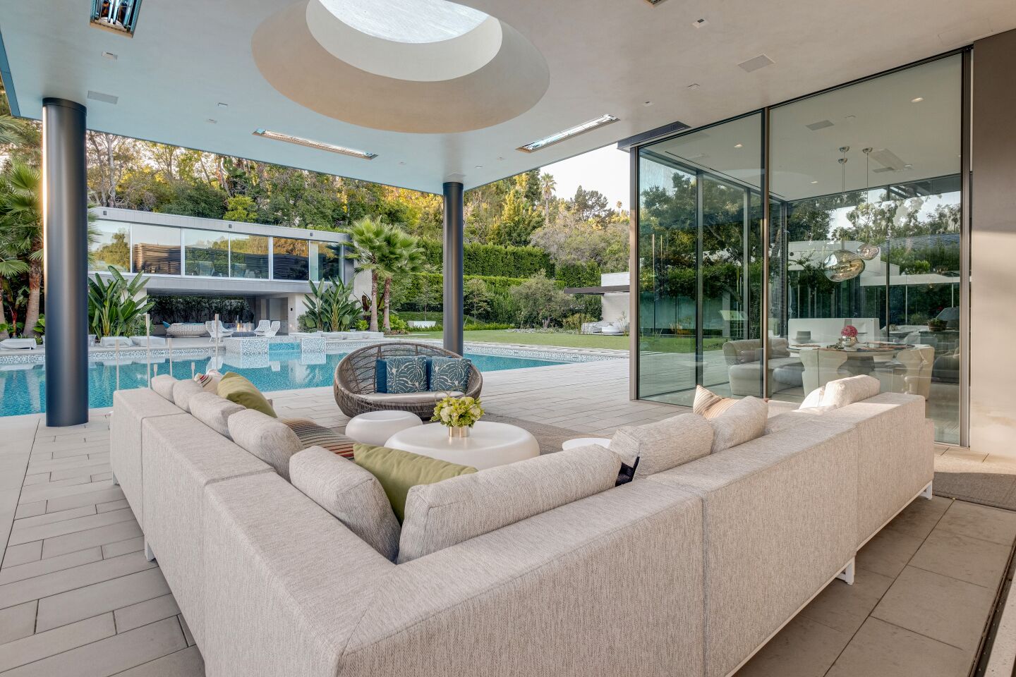 The home was designed for indoor-outdoor entertaining.