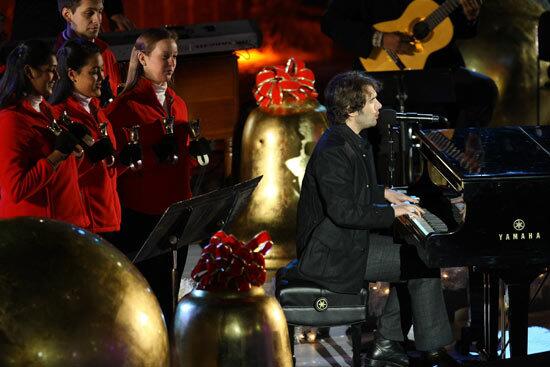 Josh Groban performs at the Rockefeller Center tree lighting ceremony.