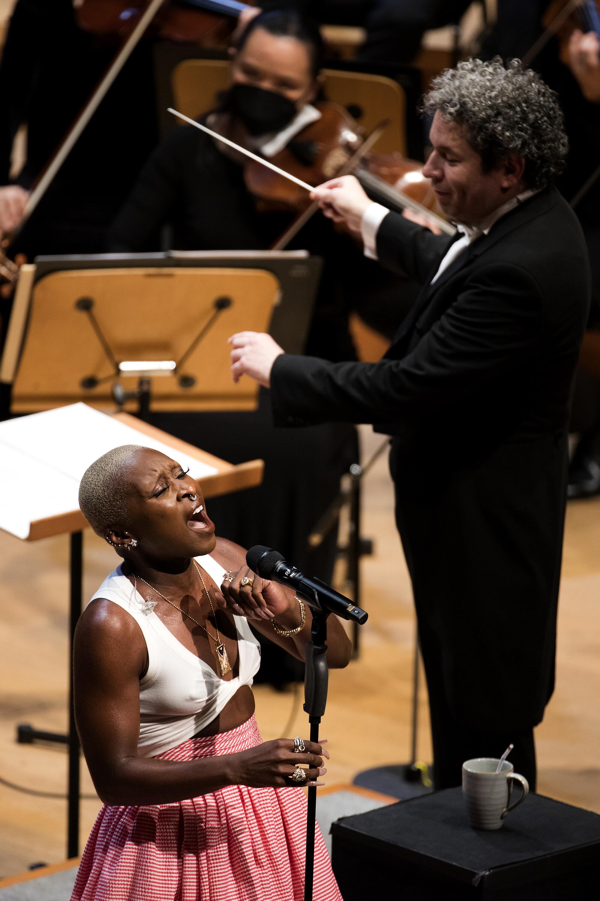 Conductor Gustavo Dudamel and singer Cynthia Erivo