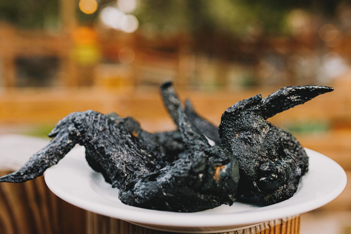 Smoked Bat Wings are among the Halloween dishes served at Knott's Berry Farm.