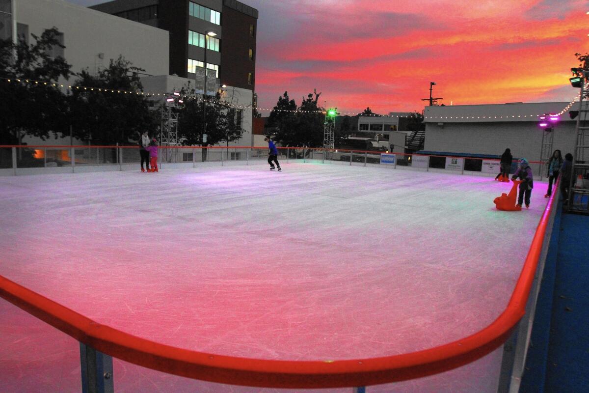 An ice-skating rink will return to downtown Burbank this week.