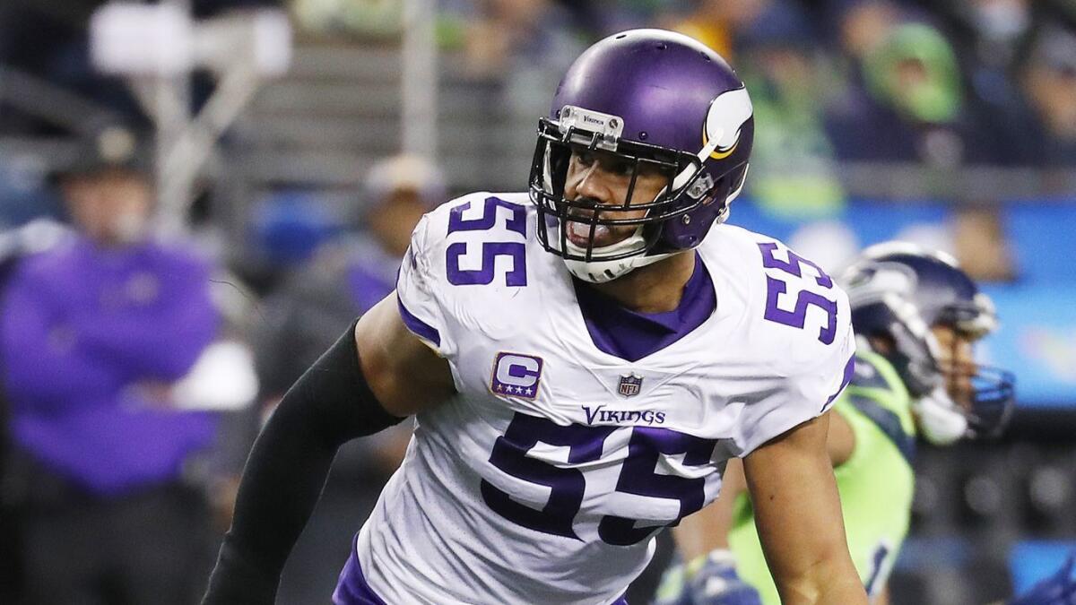 Minnesota Vikings linebacker Anthony Barr could be one player the Rams might pursue in free agency.