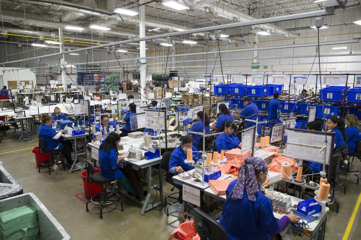 Seen are workers inside of the MFI International manufacturing plant or maquiladora, Friday, February 3, 2017, in Ciudad Juarez. MFI International produces mattress and home furnishings products. Photo by Ivan Pierre Aguirre for The Washington Post via Getty Images