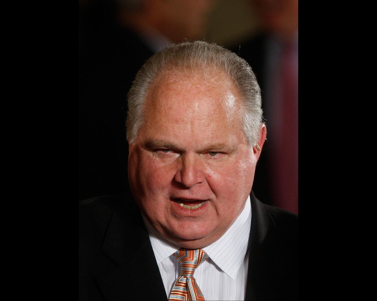 Conservative talk show host Rush Limbaugh in 2009.