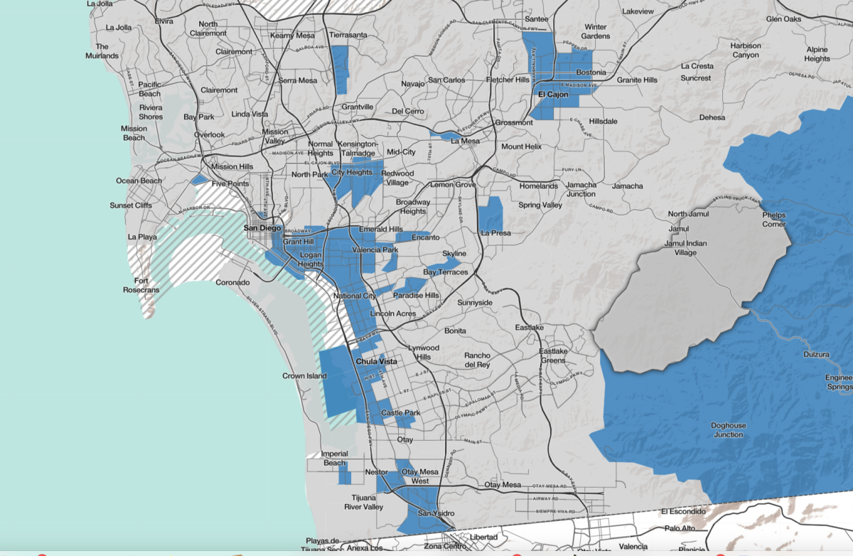 Map of San Diego County