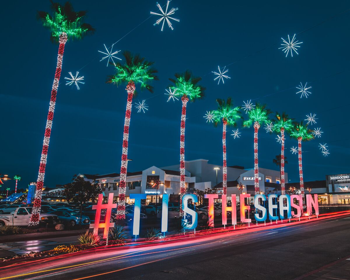 Del Mar Highlands Town Center is decked out for the holidays.