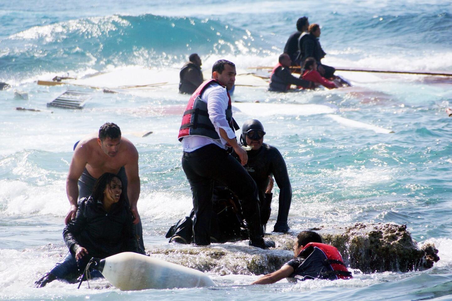 Rescued migrants