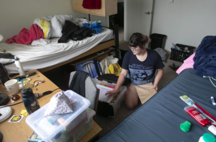 SDSU sophomore Juniper Perkins had to hurriedly move out of her dorm in March 2020 due to the pandemic