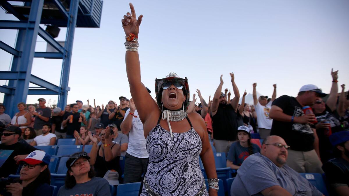 Irene Moreno at Cal Jam in San Bernardino. With the tragedy of the Route 91 Harvest Festival still fresh, music fans gathered for one of the first major rock concerts since the Las Vegas shooting.