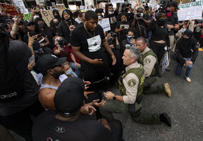 Demonstrators fill downtown Riverside - Los Angeles Times