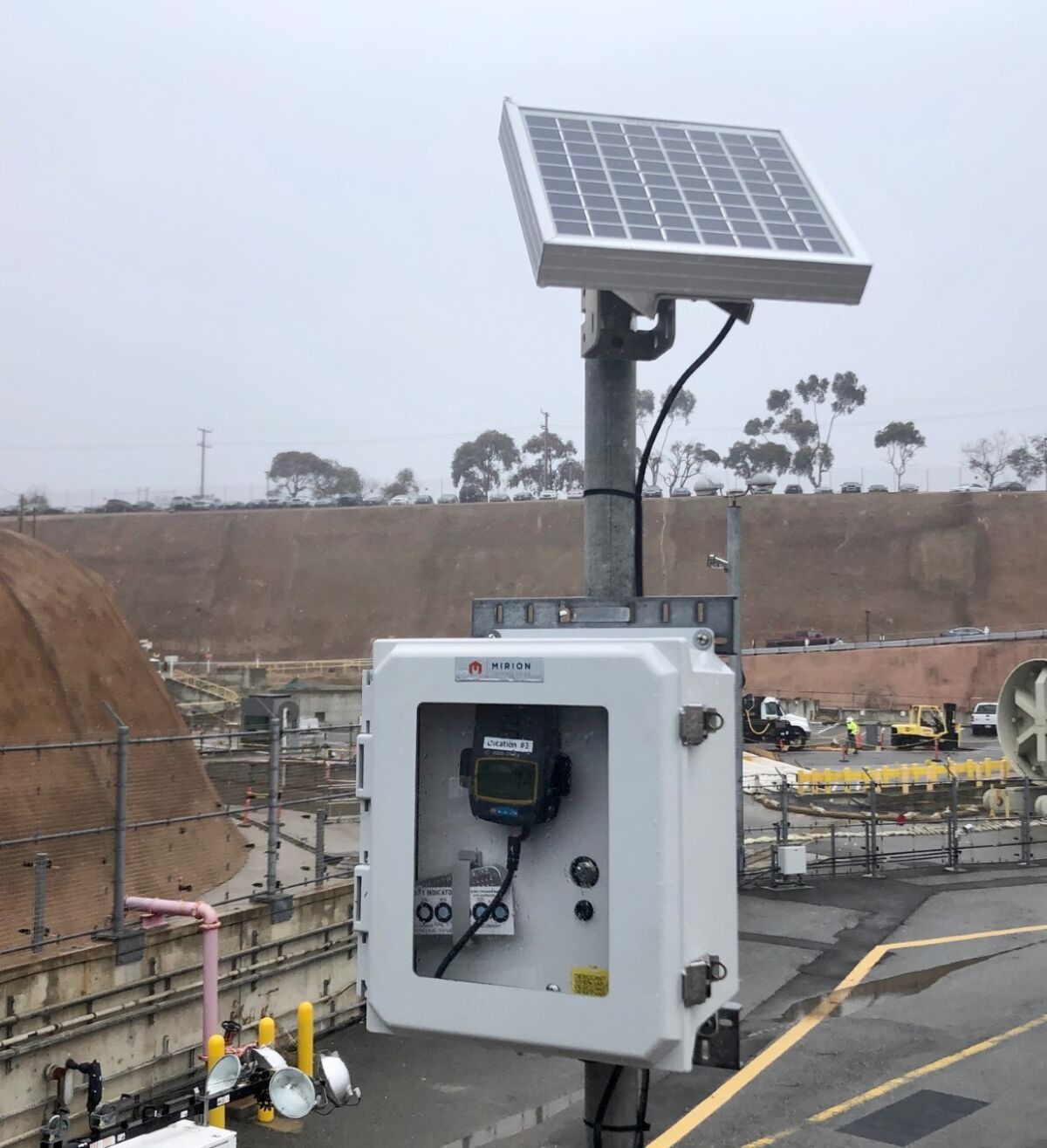 One of the monitors installed at the San Onofre Nuclear Generating Station to measure radiation at the storage facility that holds used up nuclear fuel in canisters at the plant.