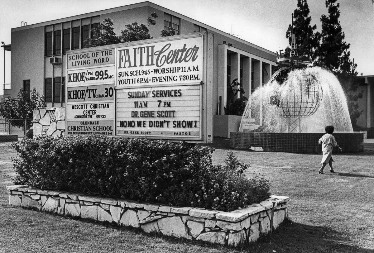 July 13, 1980: The exterior of Gene Scott's Faith Center church complex in Glendale.