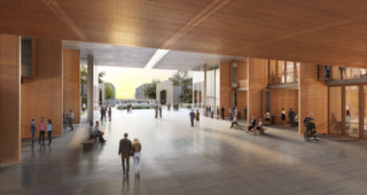 Artist's rendering of the science and technology center the Salk Institute plans to build. 
