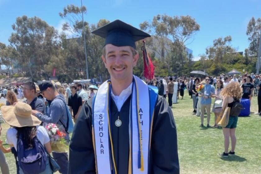 La Jolla native Berkeley Miesfeld is a top grade earner for UC San Diego, following the same honor at La Jolla High School.