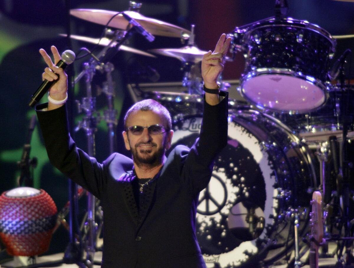 Ringo Starr performing in Los Angeles in 2012.