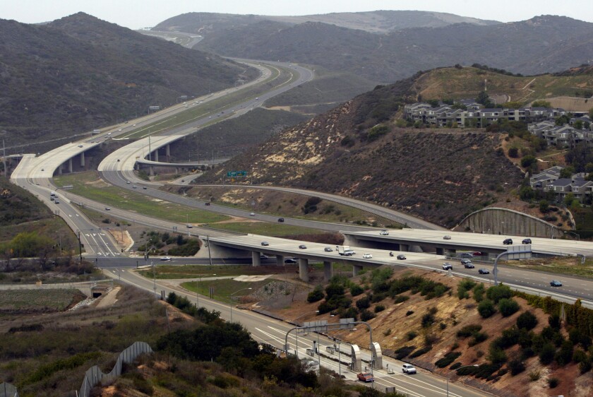 The CEO of the Transportation Corridor Agencies came under fire from some board members earlier this year for signing off on thousands in contracts with only the signature of Foothill/Eastern Transportation Corridor Agency Chairwoman Lisa Bartlett. Above, a section of the San Joaquin Hills Transportation corridor, which runs along coastal Orange County.