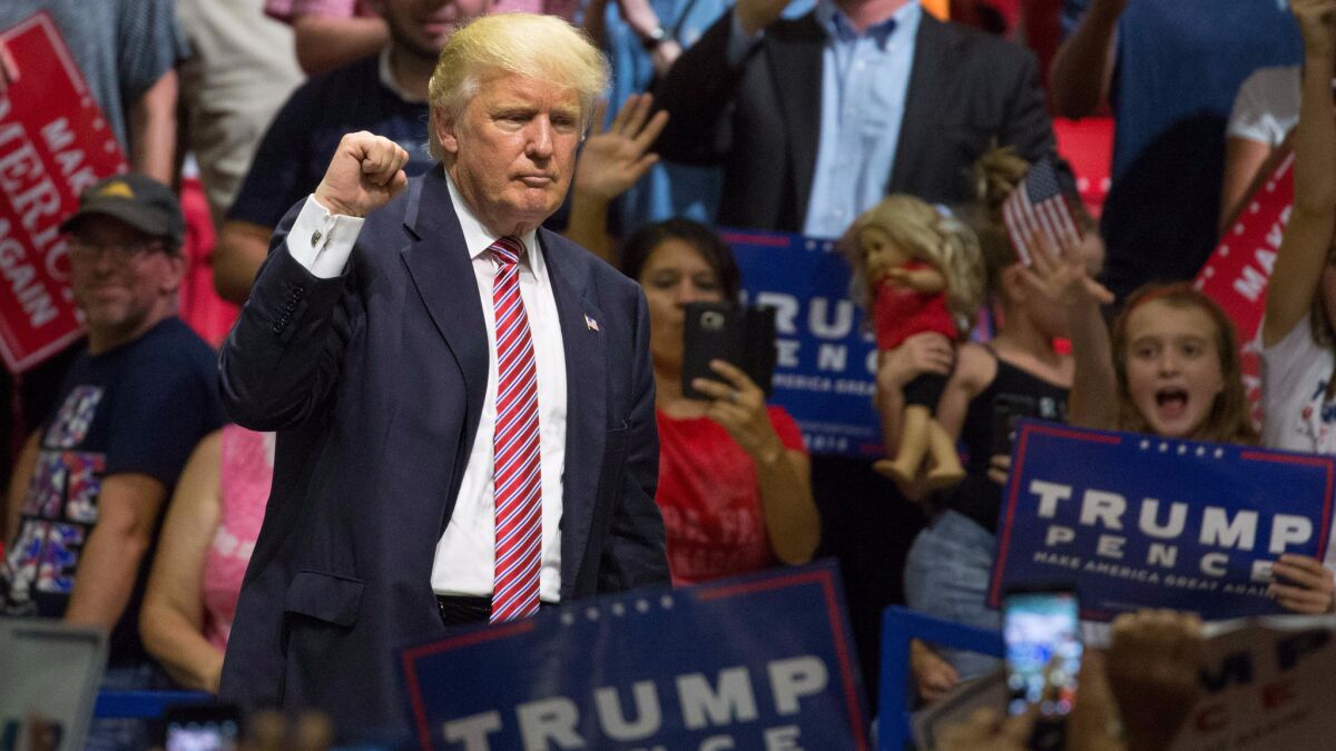 Donald Trump rallies supporters Tuesday in Austin, Texas.