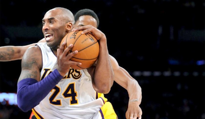 Kobe Bryant scored nine points with four assists in 28 minutes for the Lakers in his regular-season debut Sunday.