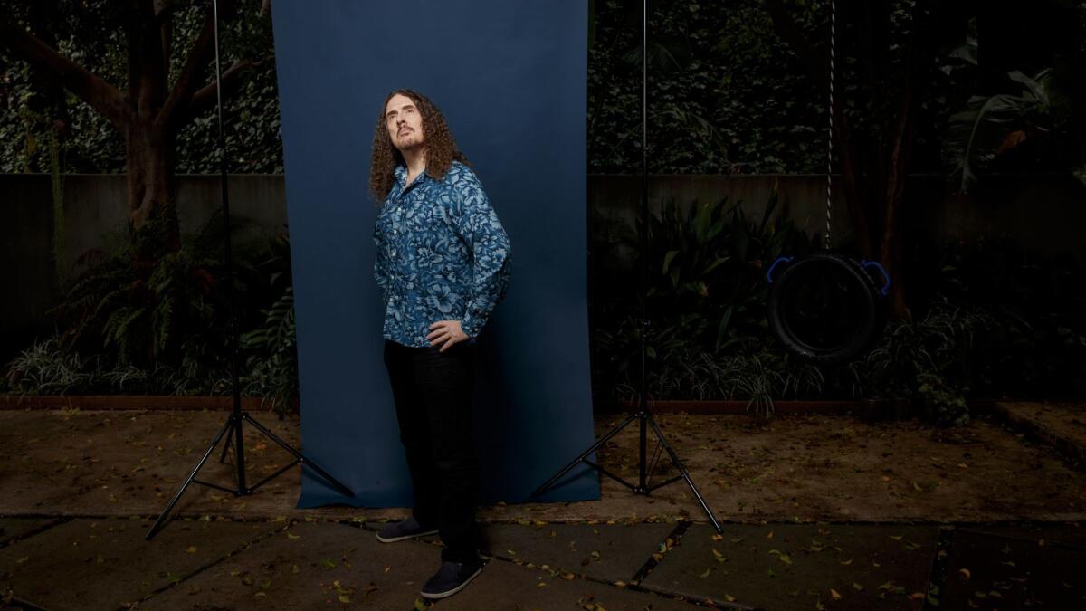 Grammy-winning musician and expert accordion player, "Weird" Al Yankovic, is photographed at his Los Angeles home.