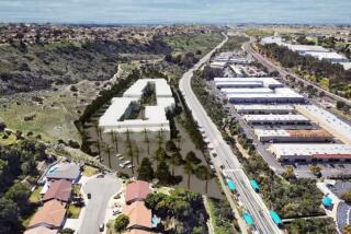 The proposed Oceanside Trolley Place senior housing, with the College Boulevard Sprinter Station in the foreground.