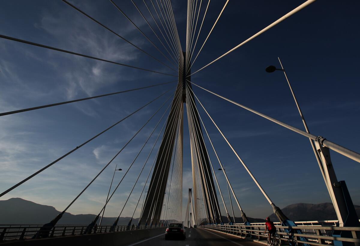 According to a report by ZenithOptimedia, advertising spending worldwide is expected to increase 5% next year, with part of the increase stemming from interest in the Winter Olympics in Sochi, Russia. Above, the 560-meter Charilaos Trikoupis bridge near the city of Patras in Southern Greece, which opened shortly before the 2004 Olympic Games in Athens. The torch relay for the Winter Games in Russia was expected to pass over the bridge.