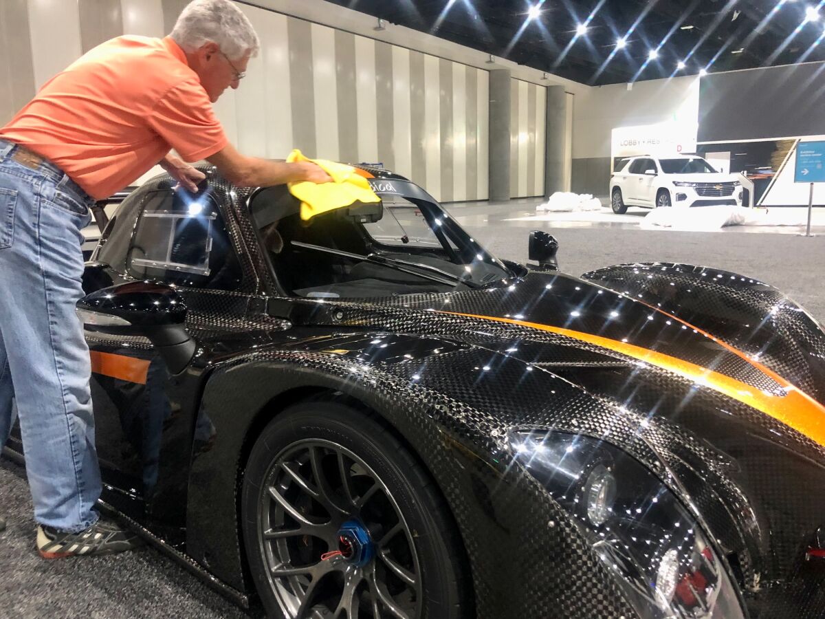 Don Anderson and his 2016 Radical XRC 500R at the Exotics Vault of the San Diego International Auto Show.