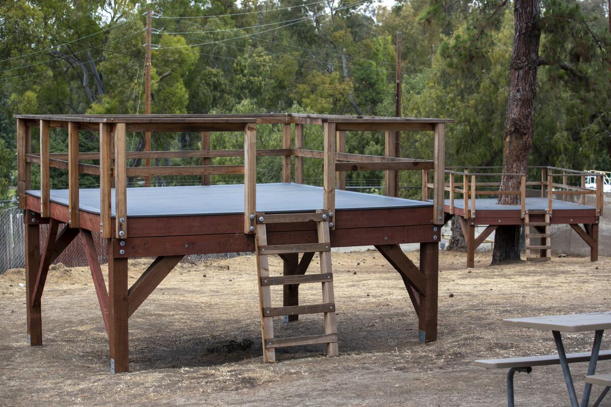 New play platforms at Adventure Playground in Huntington Beach were installed in 2022 by Boy Scouts doing service projects.
