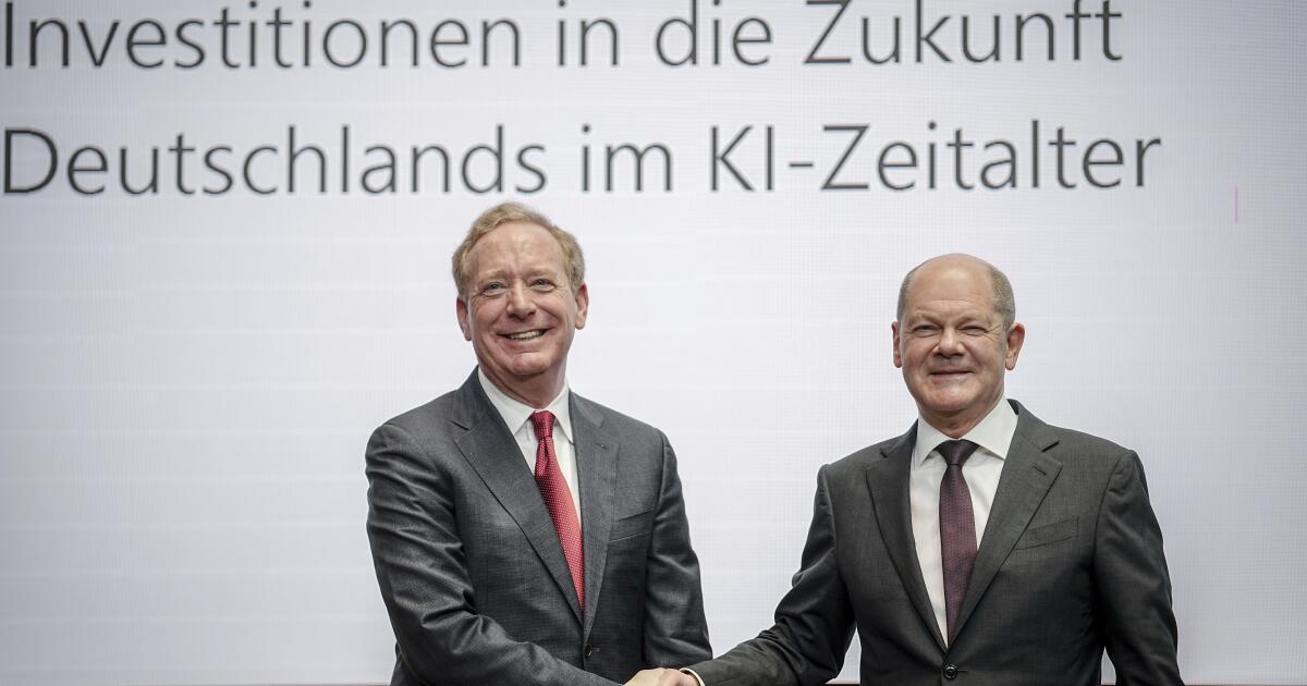 Die deutsche Bundeskanzlerin begrüßt die Ankündigung von Microsoft, 3,4 Milliarden US-Dollar in KI zu investieren