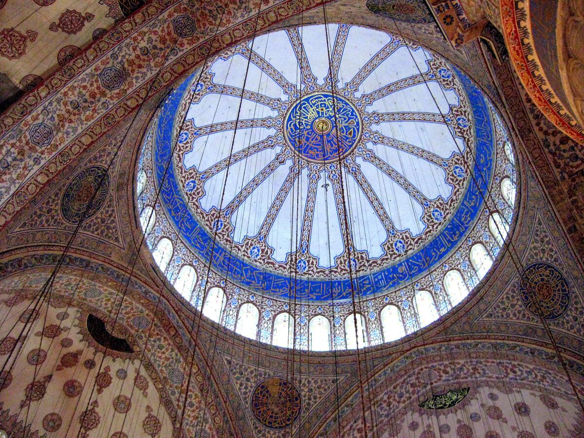 The ceiling of the Blue Mosque in Istanbul, Turkey.