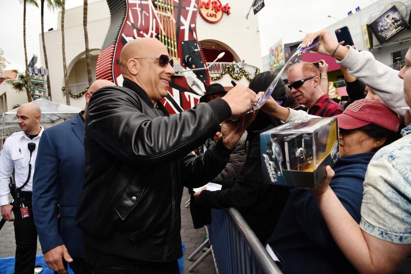 Vin Diesel attends "Fast & Furious: Spy Racers" World Premiere at Universal CityWalk.