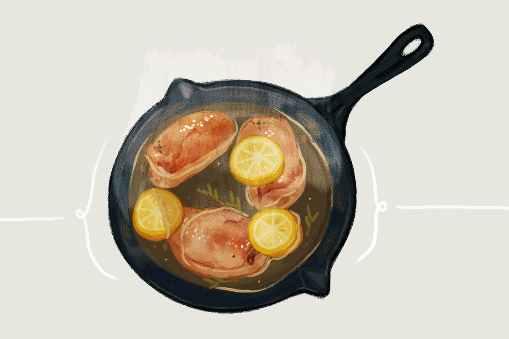 You can even add lemons to the pan.