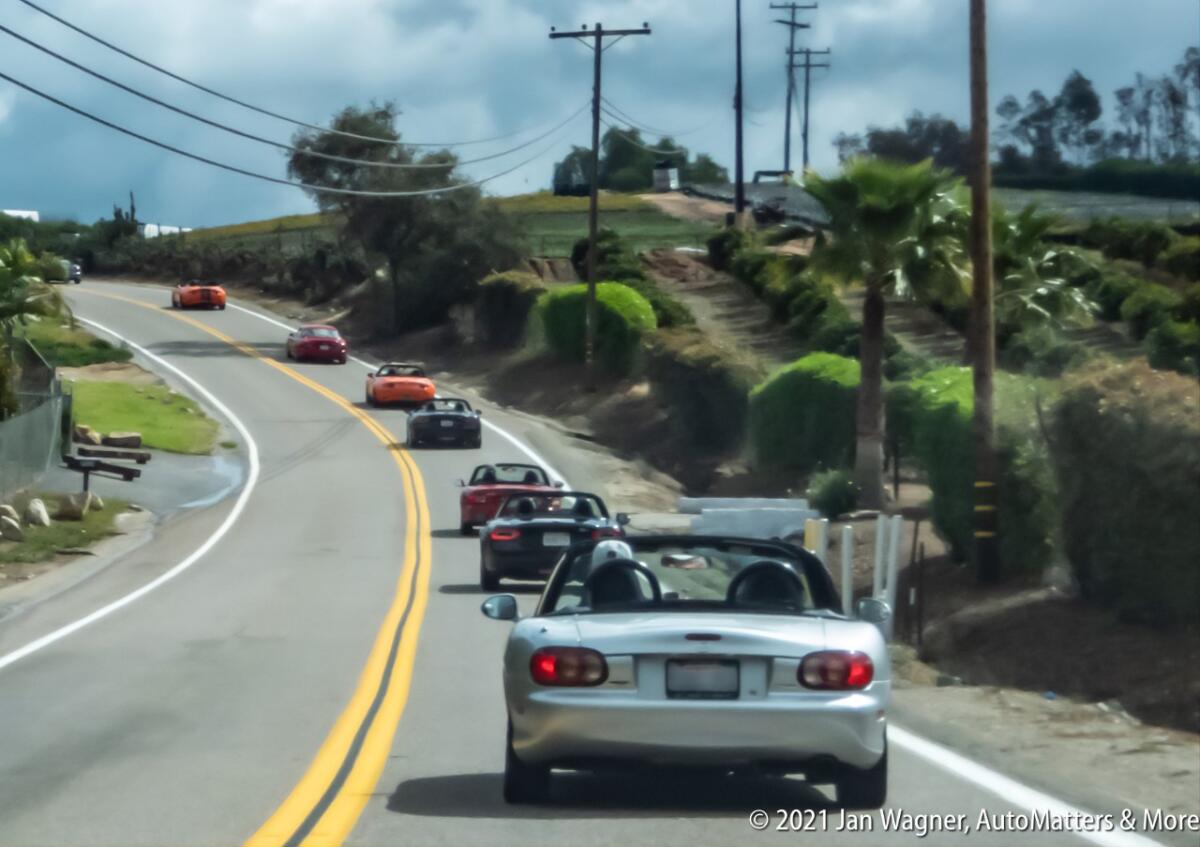 Enjoying our Miatas