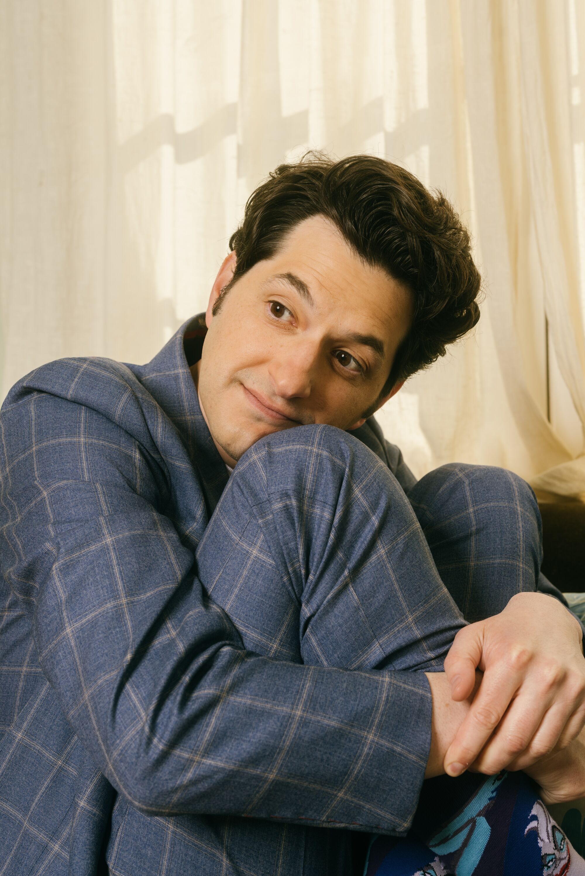 Ben Schwartz photographed at a private residence. Schwartz co-stars in "The Afterparty" a comedic murder mystery series. 