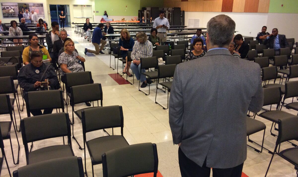 About two dozen people showed up last month to the Roybal Learning Center, just west of downtown, to talk about what they want in a new L.A. schools chief.