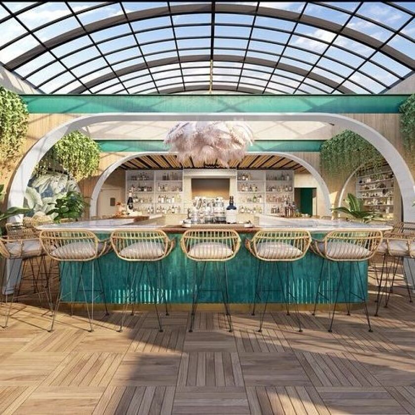 An artist's rendering of Coco Maya restaurant, opening in Little Italy in spring 2022.