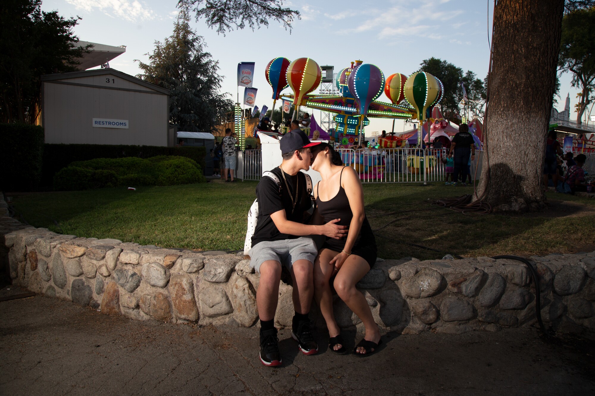 Joshua Villarreal and Amia Martinez kiss.