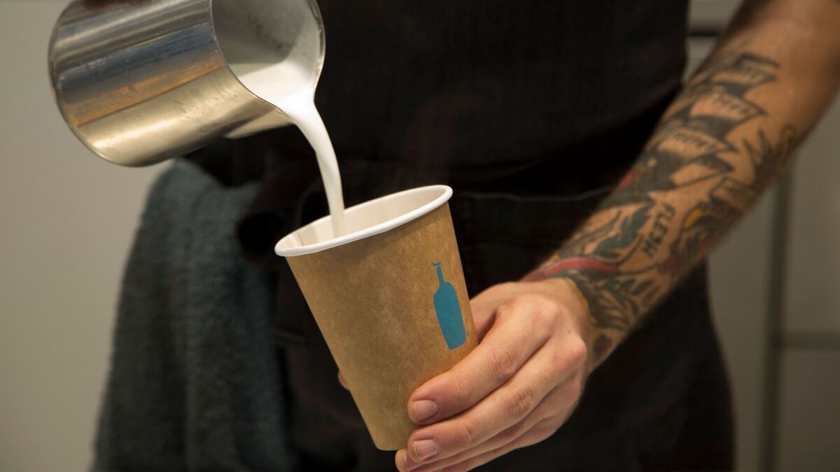 Nestle is buying a controlling stake in Blue Bottle Coffee.