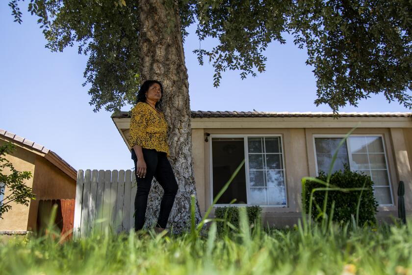SAN JACINTO, CALIFORNIA - APRIL 28, 2020: Arene Pineda of San Jacinto tried to apply for a mortgage forbearance program because she and her husband lost work during the coronavirus pandemic on April 28, 2020 in San Jacinto, California. Fearing she'd have to pay a lump sum, she decided not to seek help. (Gina Ferazzi/Los Angeles Times)