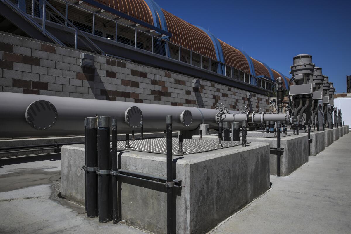 A water treatment facility's pumping station.