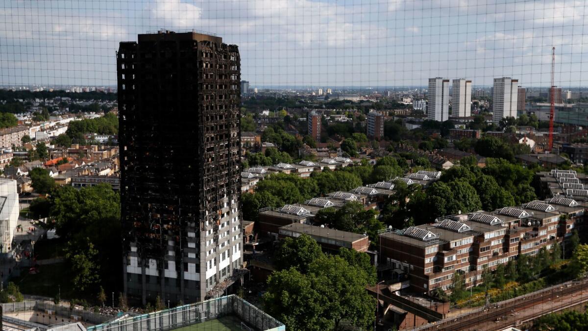The remains of Grenfell Tower on June 17.