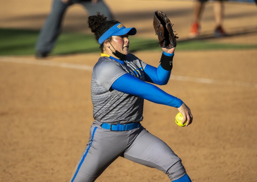 Pitcher Rachel Garcia throws the ball