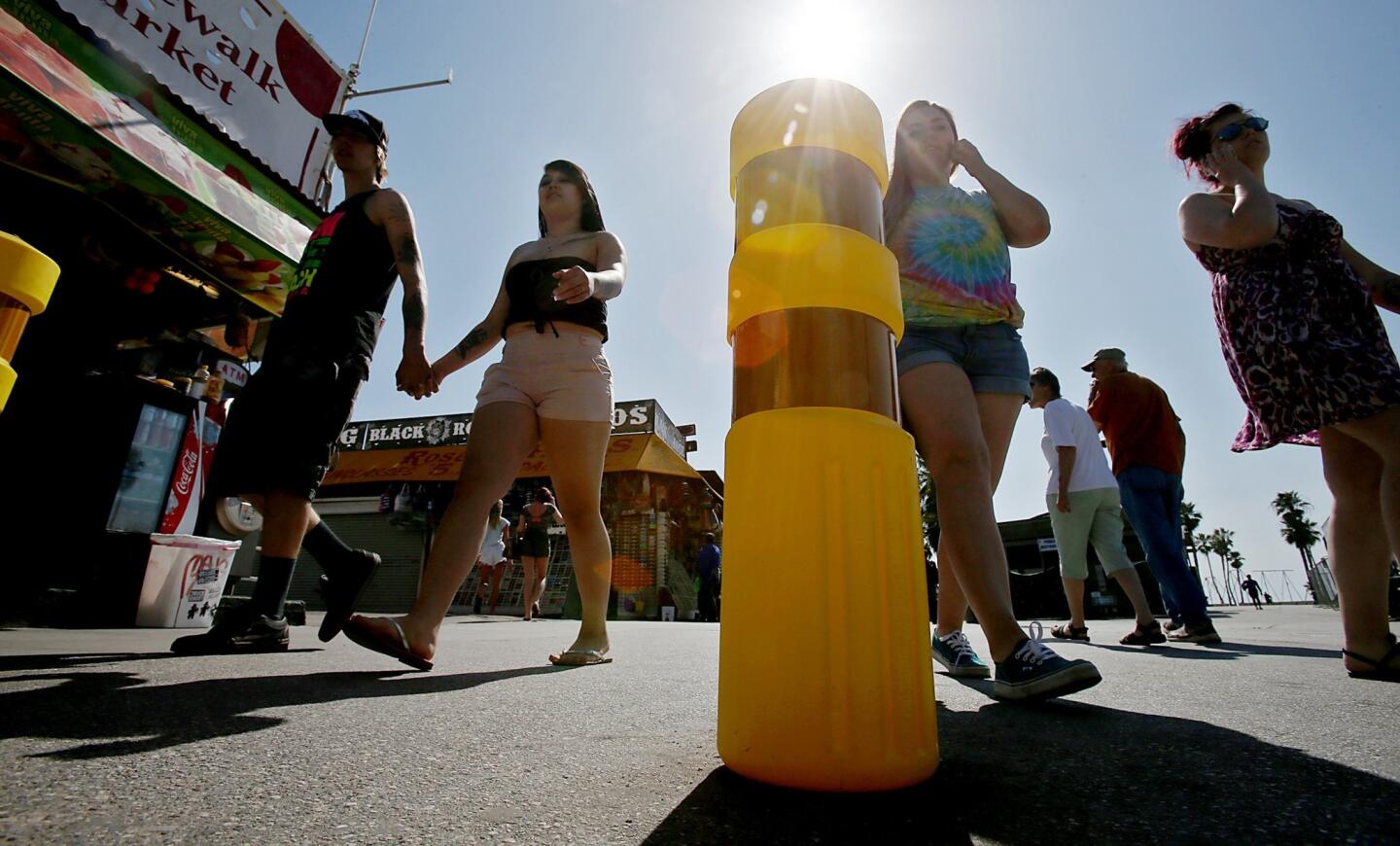 Yellow bollards