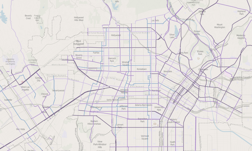 A map of changes to bicycle infrastructure proposed under the Mobility Plan 2035. Explore the interactive map.