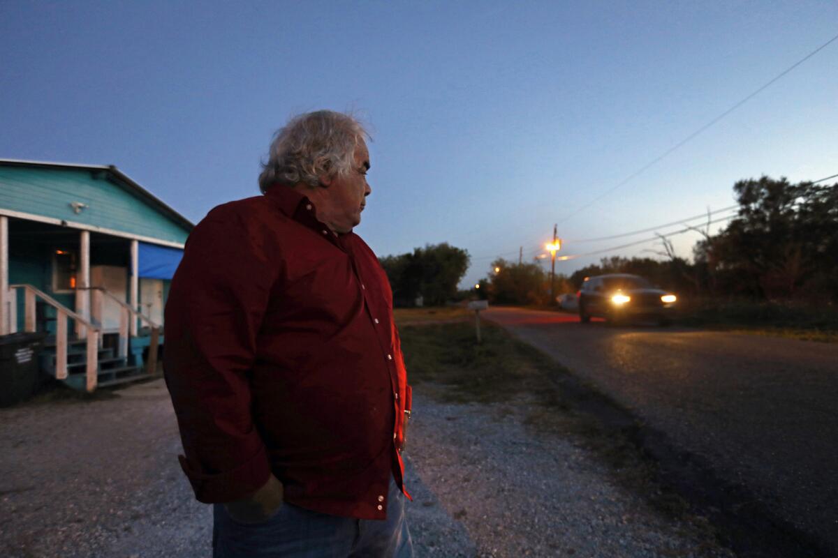 Fisherman Hilton Chaisson, age 70, still lives on the Isle do Jean Charles along with many of his family members. He raised 14 children on the island. (Carolyn Cole / Los Angeles Times)