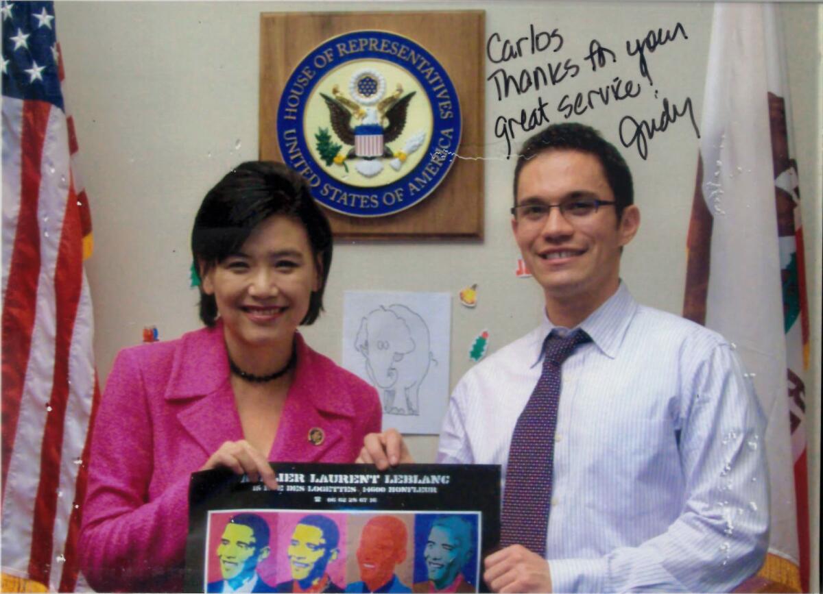 Congresswoman Judy Chu with Carlos Uriarte
