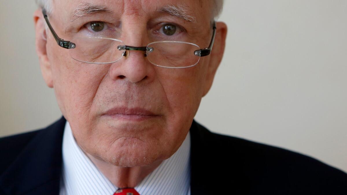 John Dean, the Nixon White House counsel and Watergate whistle-blower turned Trump critic, at the Beverly Hills Hotel on Tuesday.