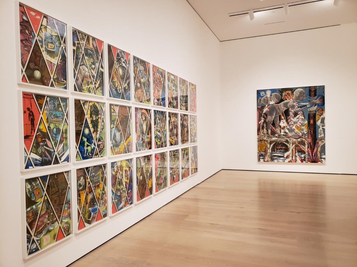 Installation view of 'Lari Pittman: Declaration of Independence' at UCLA Hammer Museum.