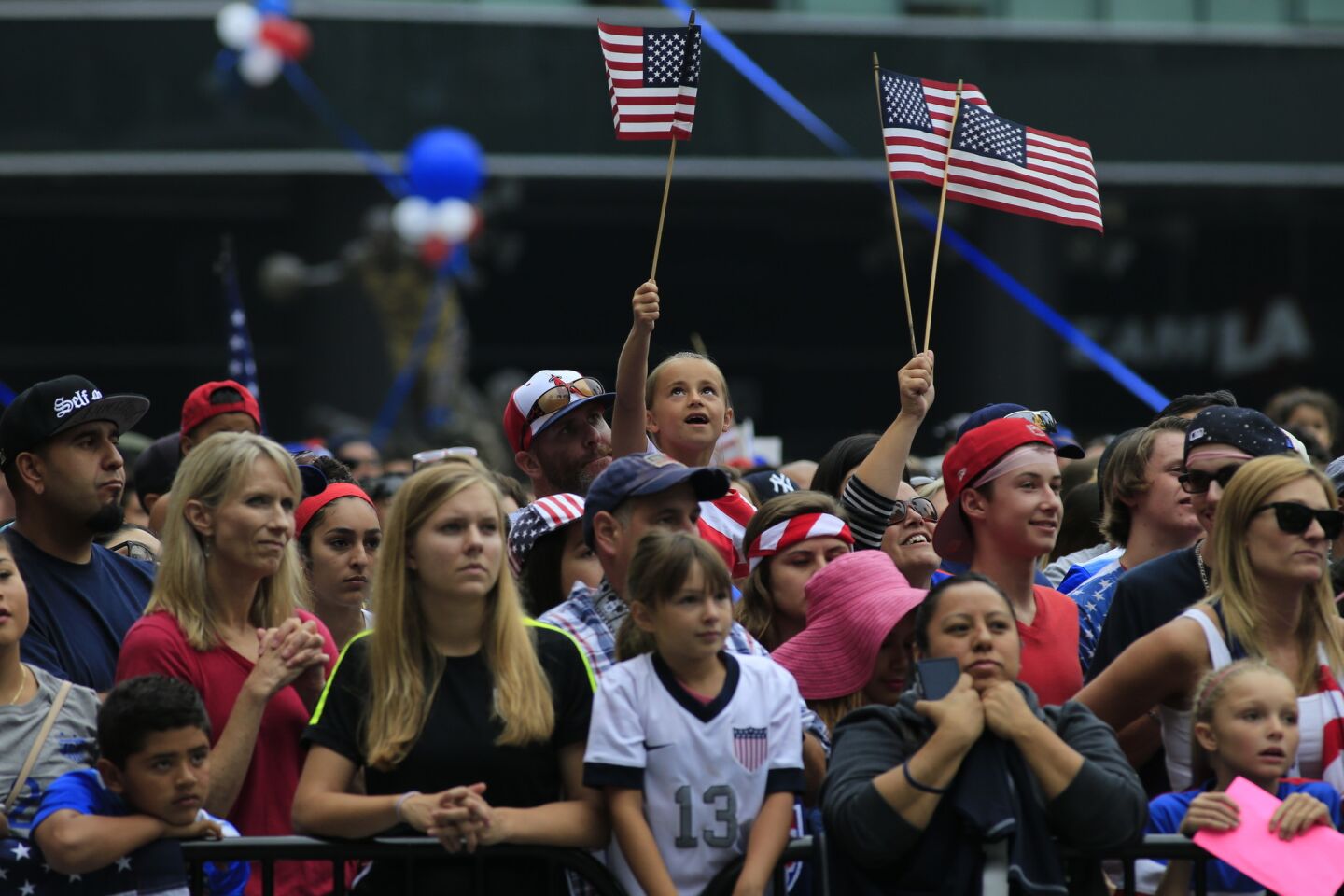Fans and flags turned out to honor the U.S. women's national soccer team.